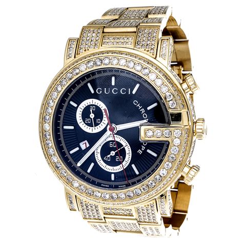 gucci watch men golden|gucci diamond watch for men.